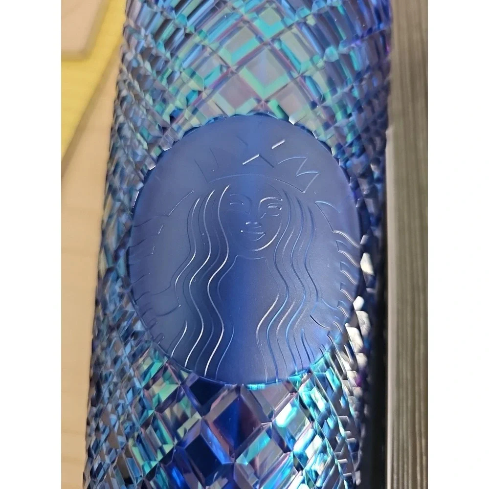Starbucks 2021 Winter Holiday Blue Jeweled Tumbler Cold Cup 24 oz Venti
